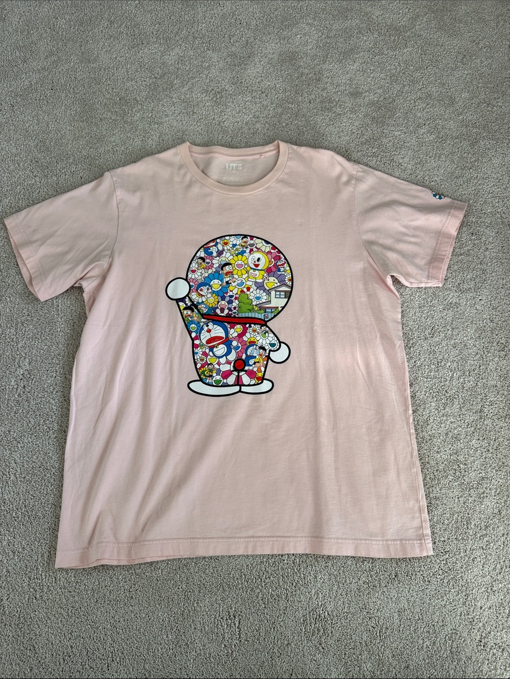 Uniqlo Pink Doraemon Mosaic Graphic Tee